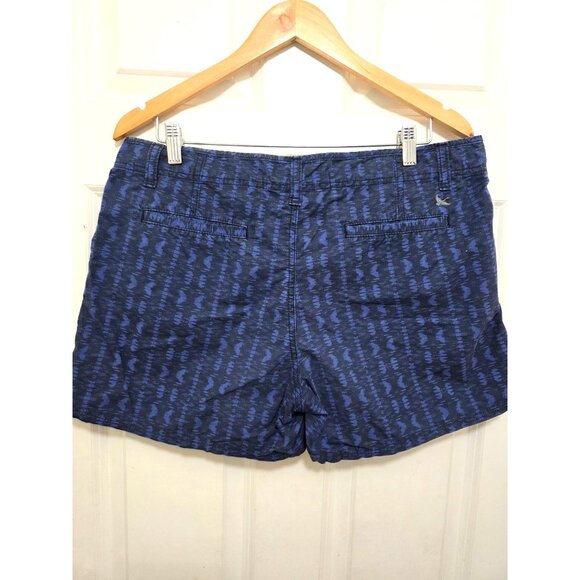 Eddie Bauer Women's Blue Patterned Shorts Size 12 Cotton Blend - Picture 3 of 8